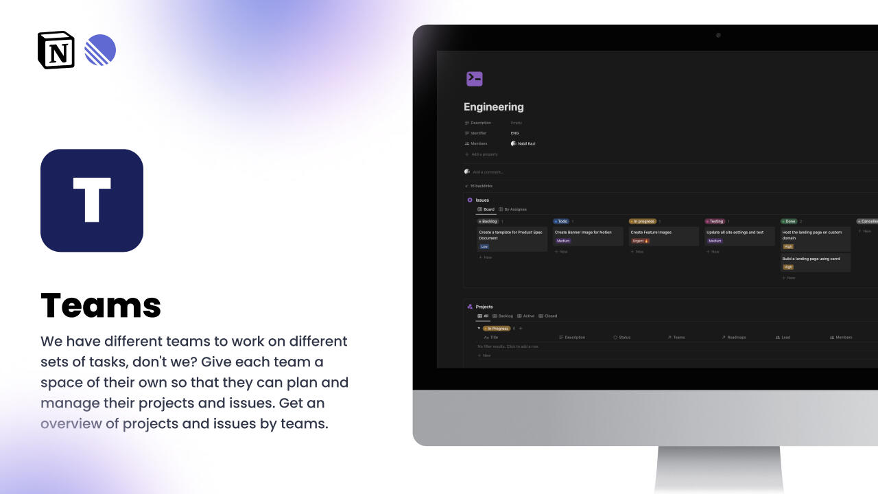 Feature: Teams within the Linear in Notion Product Management Template